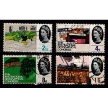 Int. geografiske kongres - med svovlpræparat streger - komplet sæt - stemplet.